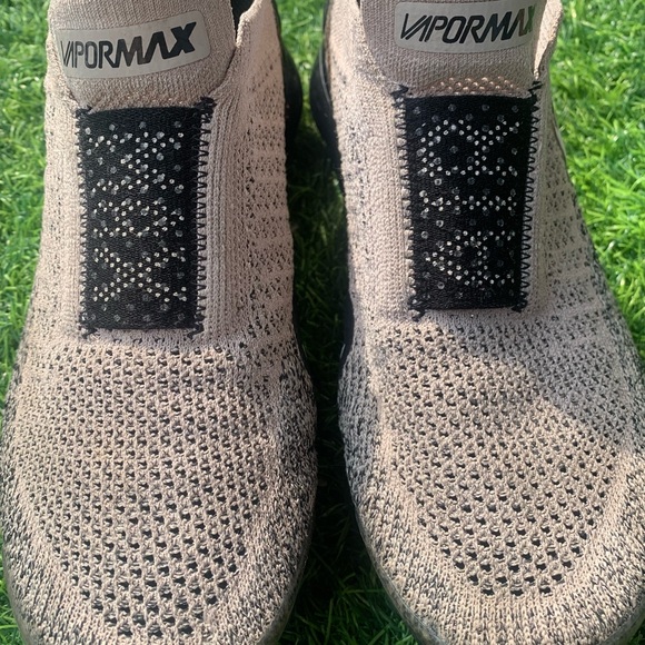 Nike Women’s Slip-On VaporMax Knit Sneakers — Beige and Black - Picture 5 of 7